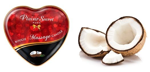 Массажная свеча с ароматом кокоса Bougie Massage Candle - 35 мл. - Plaisir Secret - купить с доставкой в Обнинске