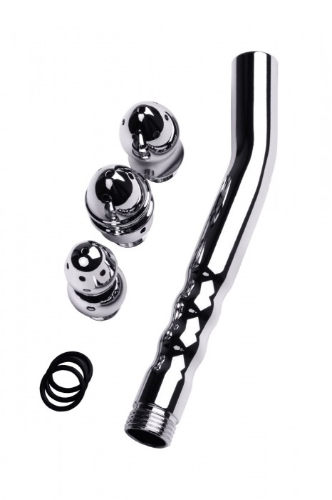 Металлический анальный душ с тремя насадками - ToyFa - купить с доставкой в Обнинске