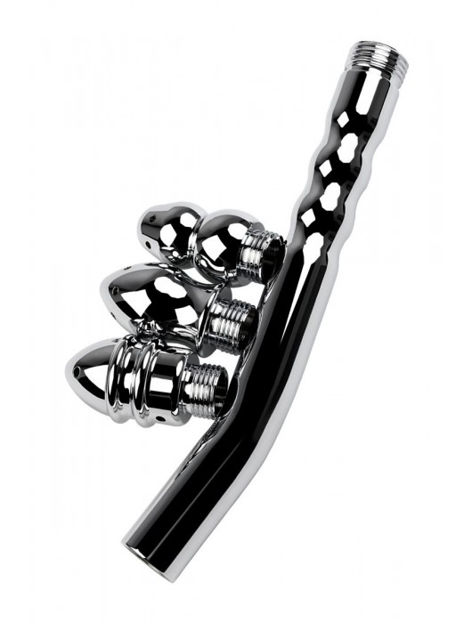 Металлический анальный душ с тремя насадками - ToyFa - купить с доставкой в Обнинске