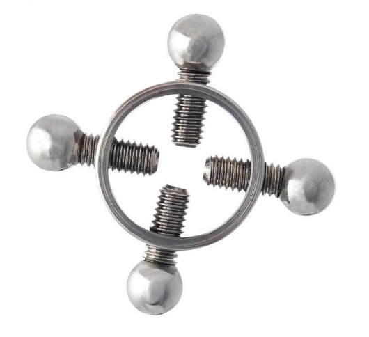 Серебристые зажимы для сосков на винтах - ToyFa - купить с доставкой в Обнинске