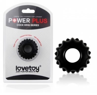 Чёрное эрекционное кольцо POWER PLUS Cockring - Lovetoy - в Обнинске купить с доставкой