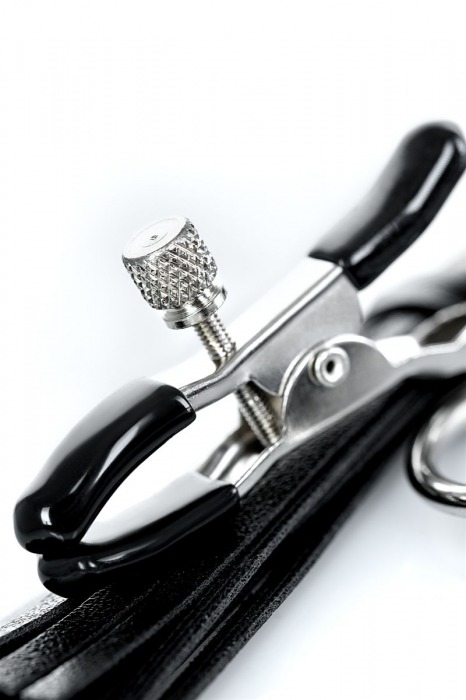 Черно-серебристые зажимы для сосков Theatre с кисточками - ToyFa - купить с доставкой в Обнинске