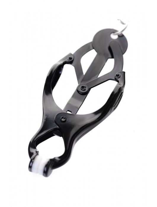 Черно-серебристые зажимы для сосков с кольцом для пениса TOYFA Metal - ToyFa - купить с доставкой в Обнинске