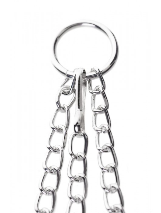 Серебристо-чёрные зажимы для сосков с кольцом для пениса TOYFA Metal - ToyFa - купить с доставкой в Обнинске