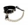Черный ошейник с поводком из эко-кожи - БДСМ Арсенал - купить с доставкой в Обнинске Черный ошейник с поводком из эко-кожи - БДСМ Арсенал - купить с доставкой в Обнинске